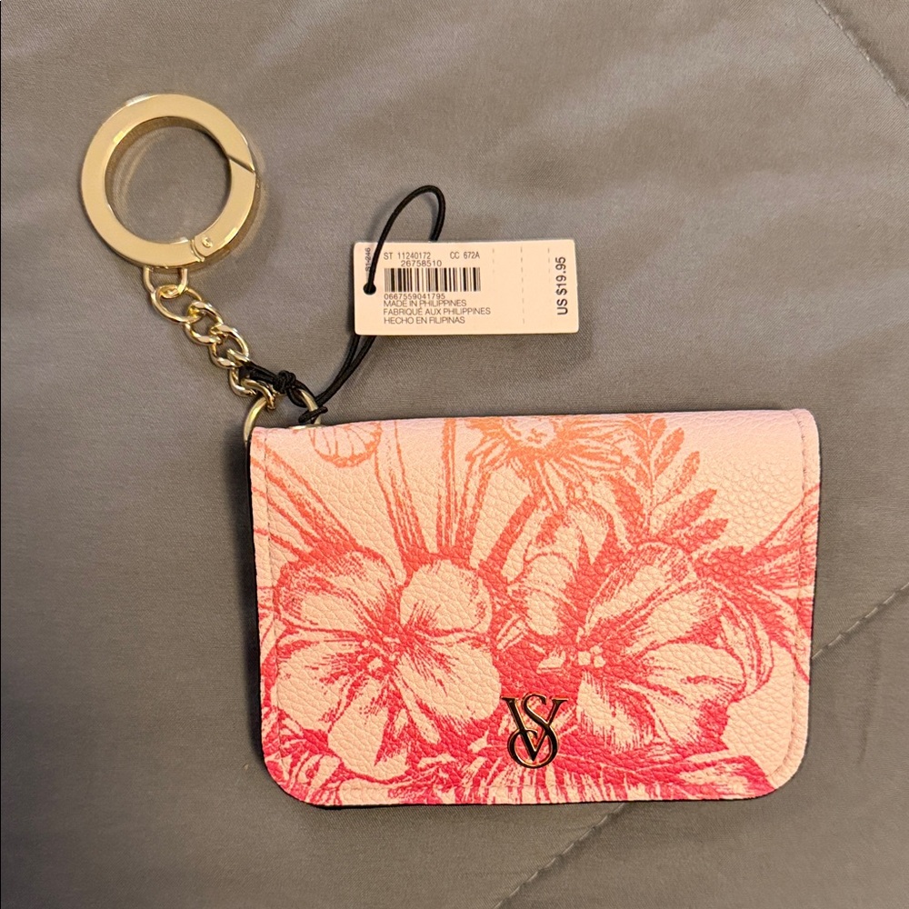 Victoria's Secret Pink Floral Key/Card Holder